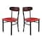 Flash Furniture Red Vinyl Dining Chairs - Natural Wood Backs, 2PK 2-XU-DG6V5RDV-WAL-GG - alternate 4